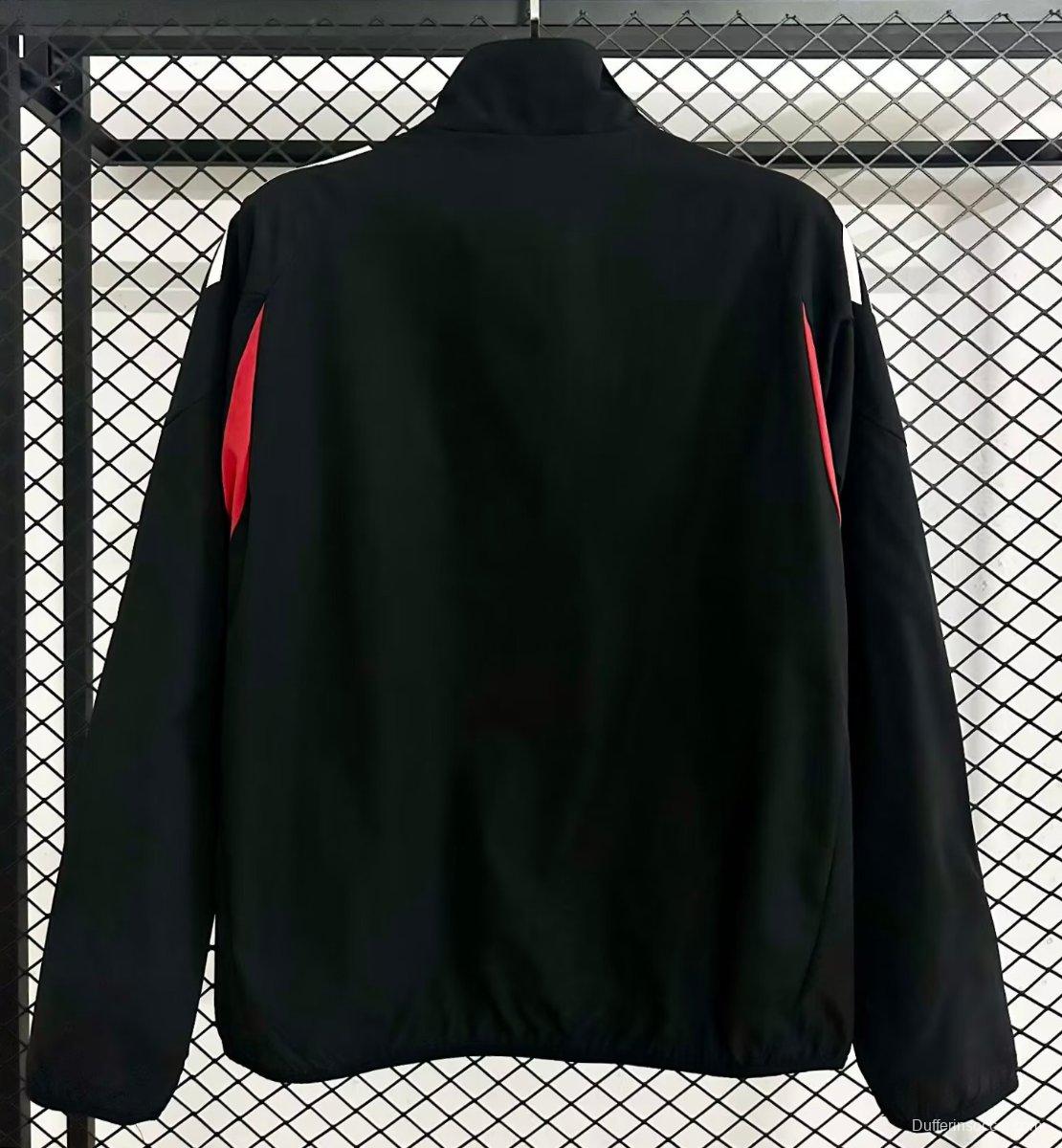 25/26 Benfica BLACK Full Zipper Windbreaker