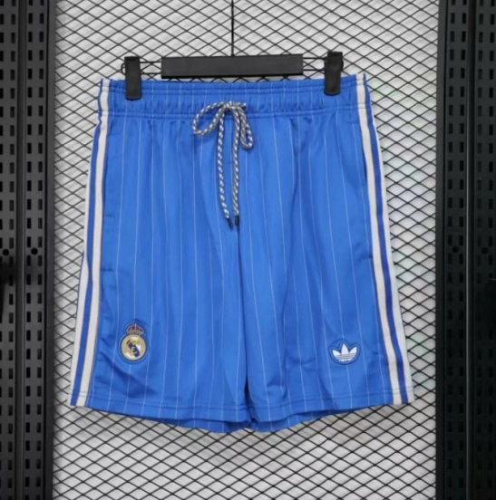 25/26 Real Madrid Blue with White Pinstripes Shorts