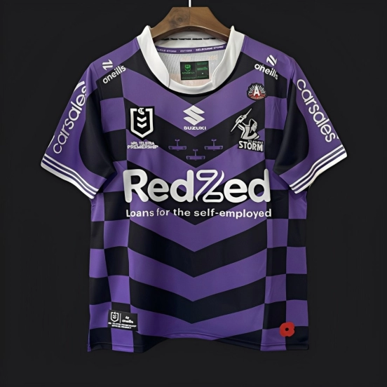 25/26 Melbourne Storm Purple with Black Checkered Chevrons Jersey