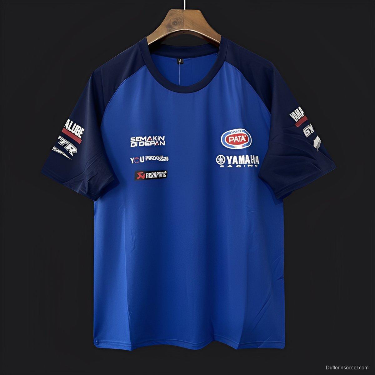 2025 F1 Yamaha PATA Racing Team Blue with Navy Raglan Sleeves Jersey