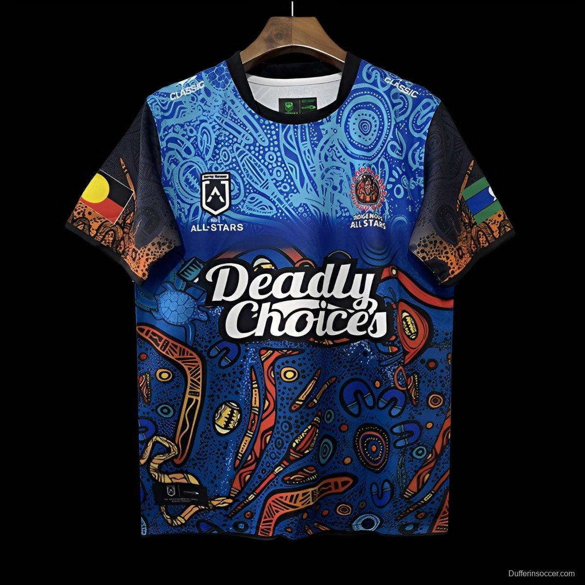 2026 NRL Indigenous All Stars Blue with Aboriginal Art Pattern Jersey