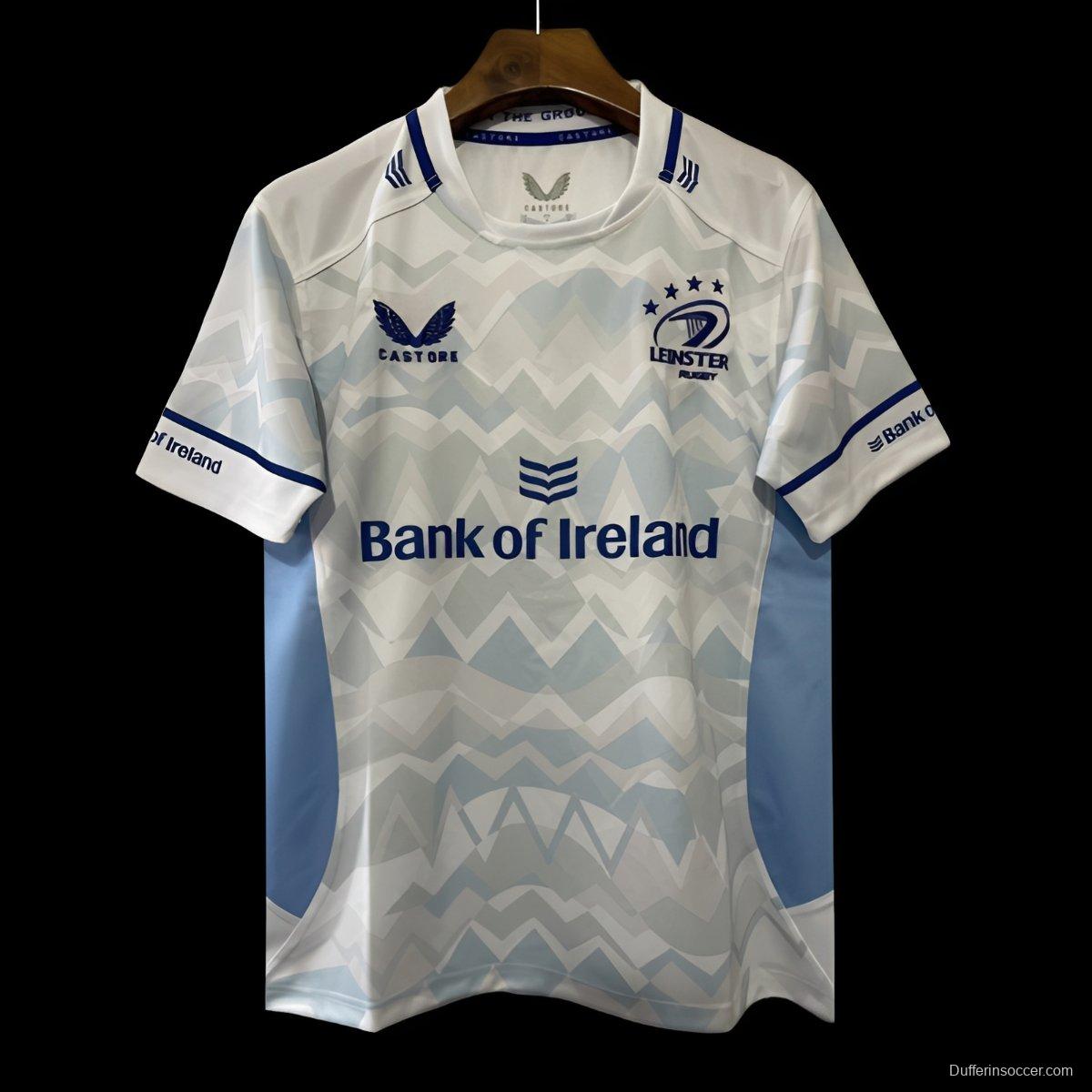 24/25 Leinster White with Chevron Pattern and Sky Blue Panels Jersey