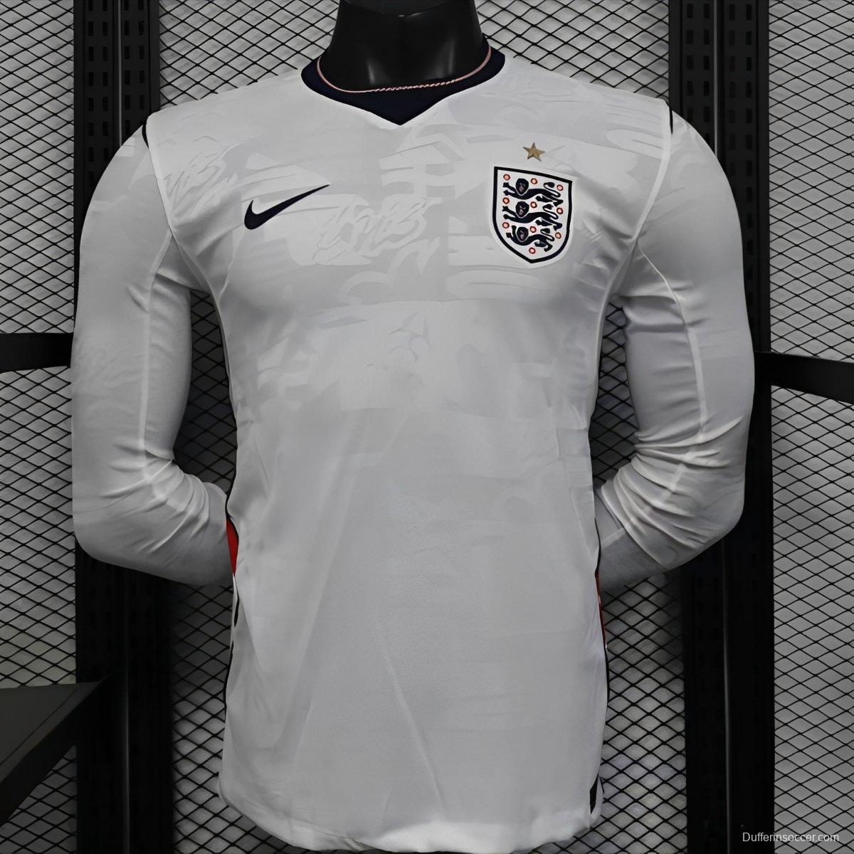 25/26 Player Version  England Home Long Sleeve Jersey