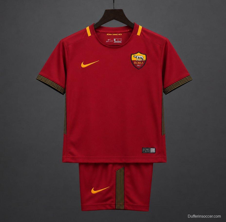 Retro Kids 17/18  AS Roma Home Jersey
