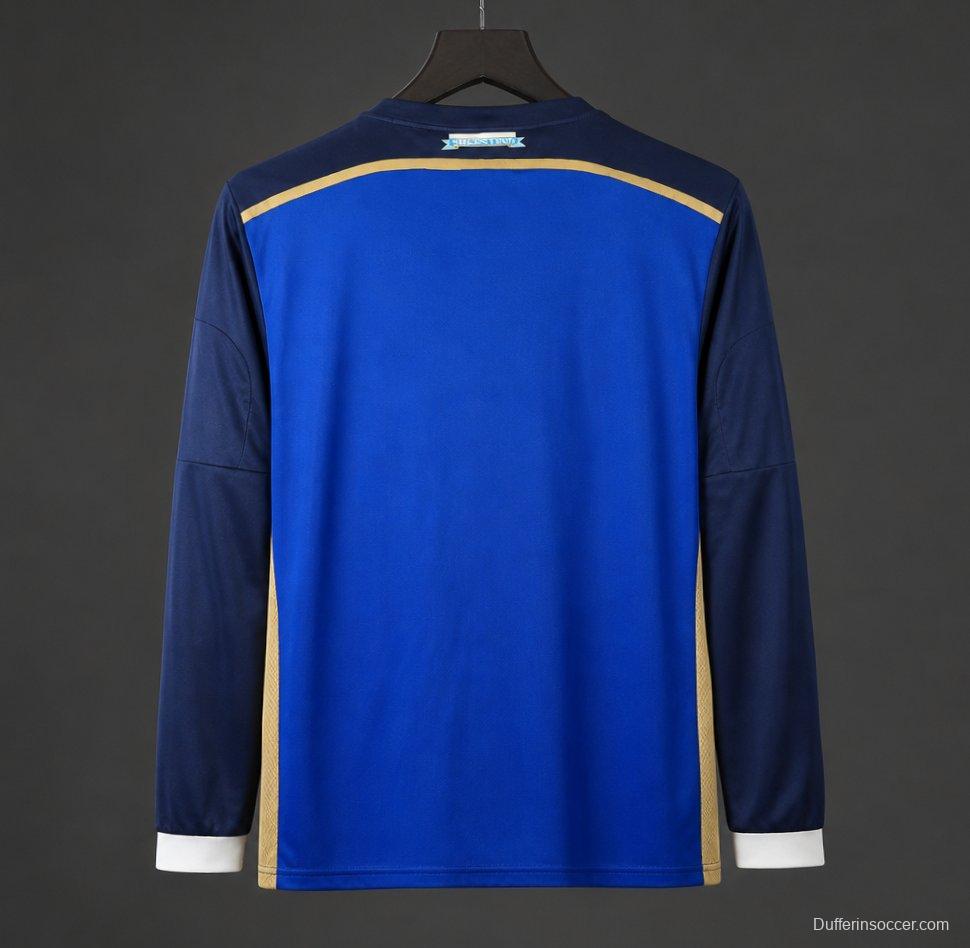 Retro 2014 Argentina Home Long Sleeve Soccer Jersey