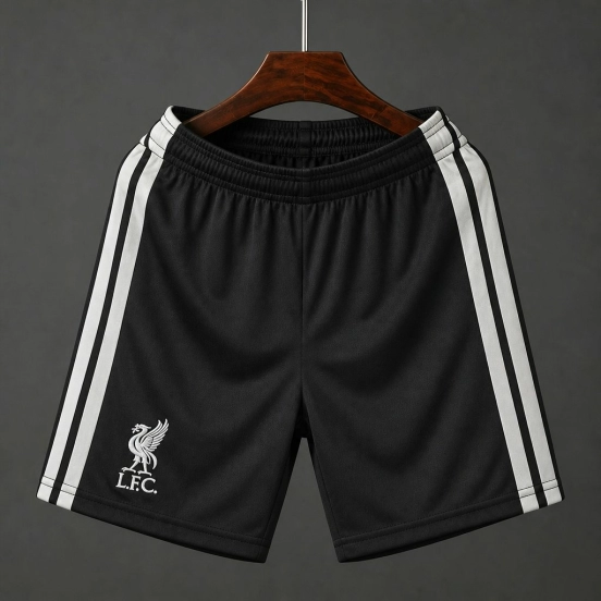 26/27 Liverpool FC Black with Silver Stripes Away Shorts