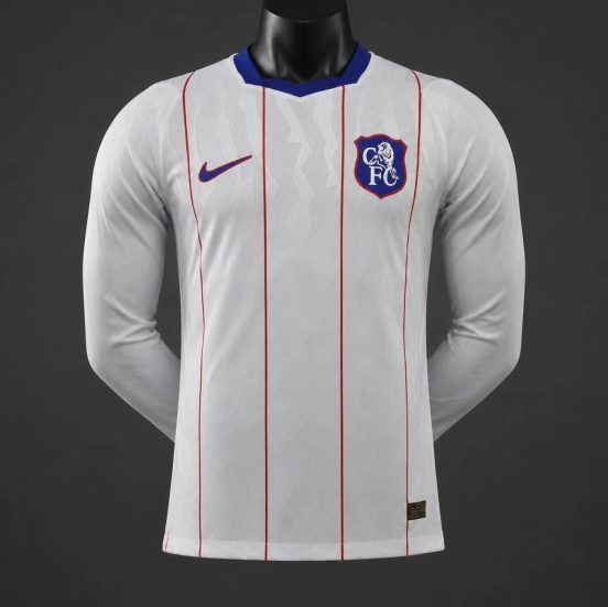 Player Version 26/27 Chelsea FC White with Red Pinstripe Third Long Sleeve Jersey