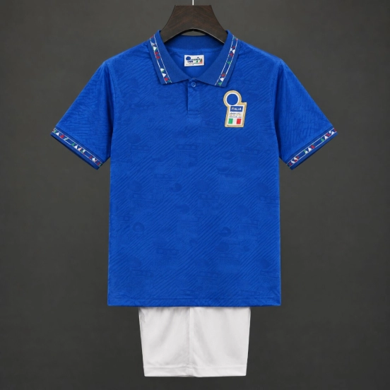 Retro Kids 1994 Italy Home Blue Jersey
