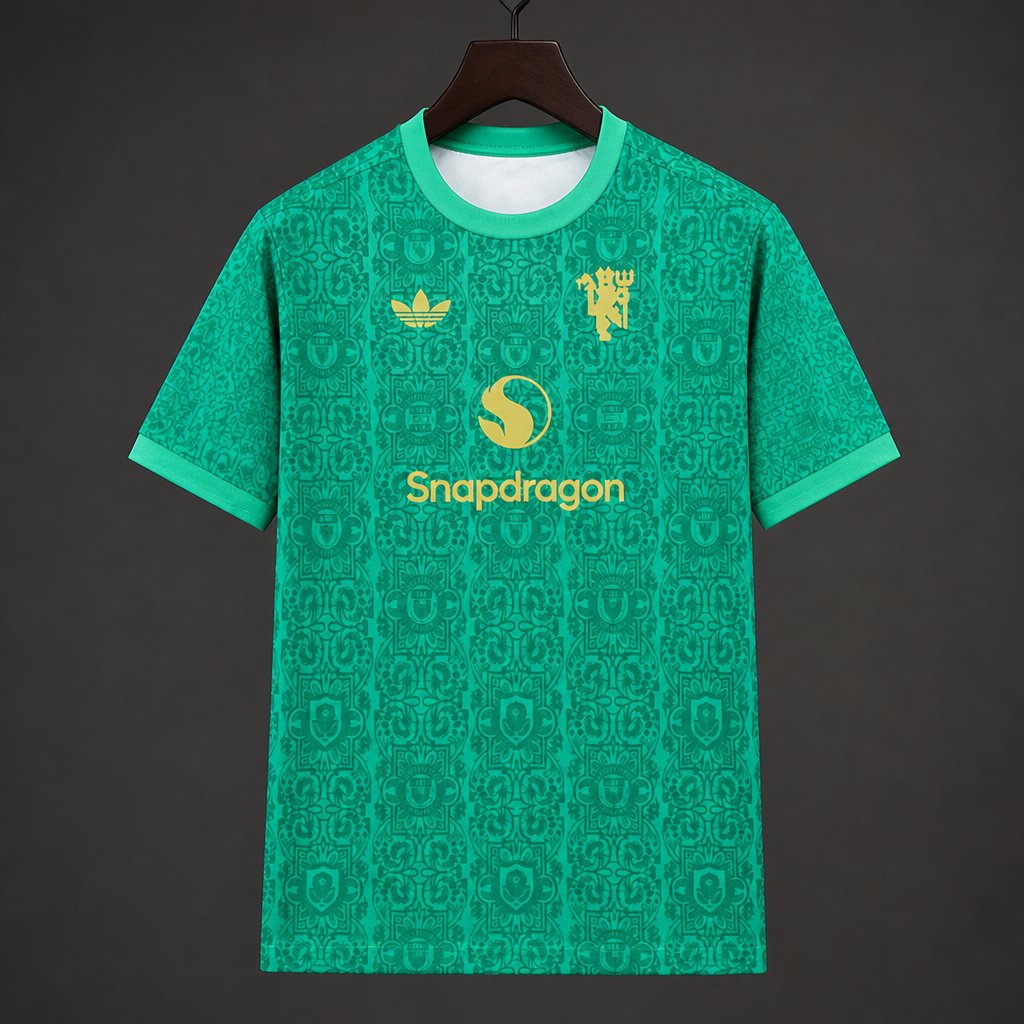26/27 Manchester United Fourth Green Gold Pattern Jersey