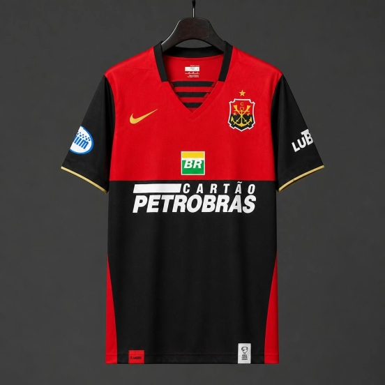 Retro 2008 Flamengo Third  Red Black Jersey